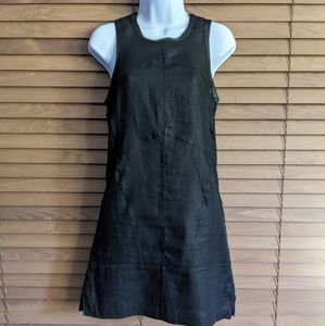 Skingraft Linen and Leather sheath dress